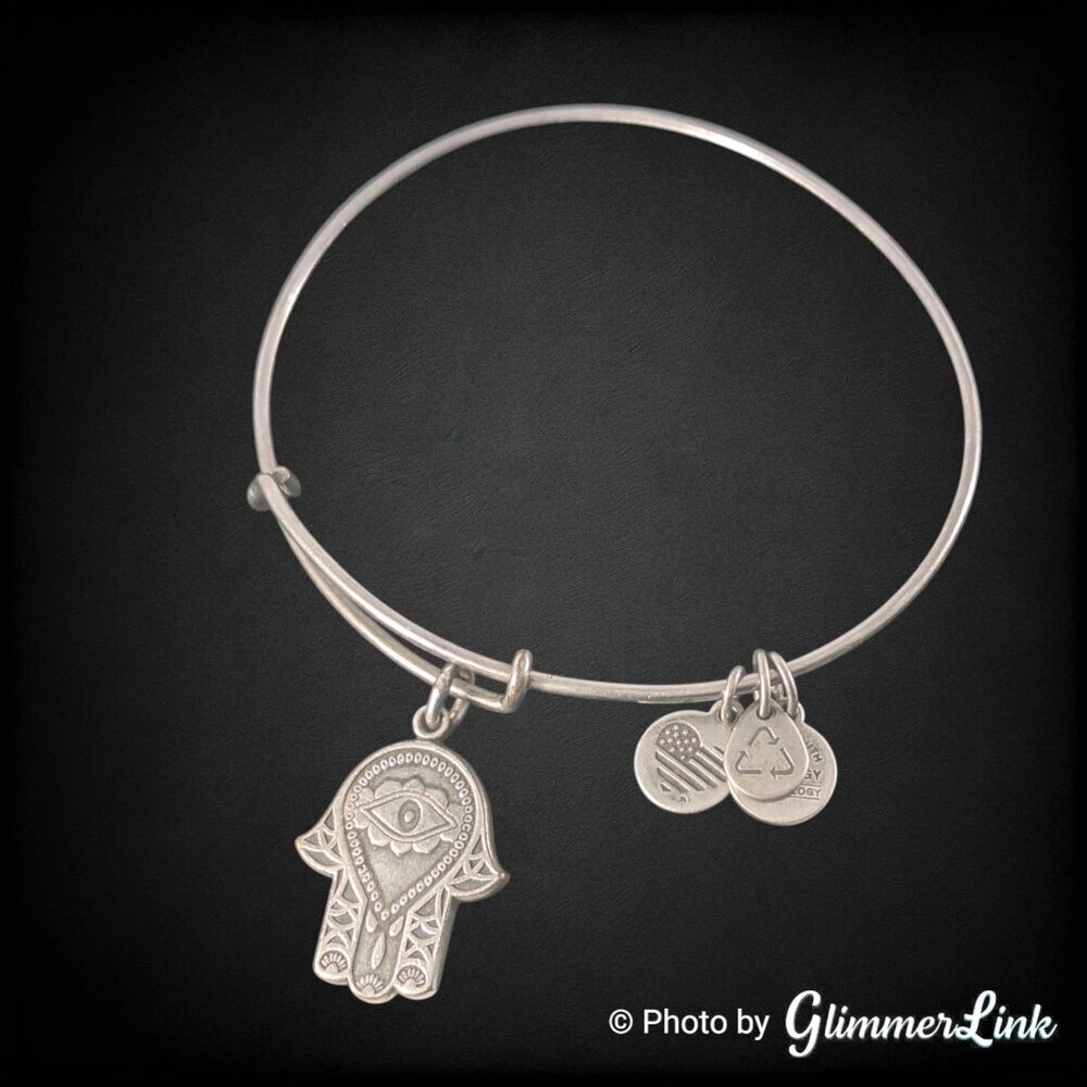 Alex and Ani 2015 Hand of Fatima Rafaelian Silver Adjustable Bracelet